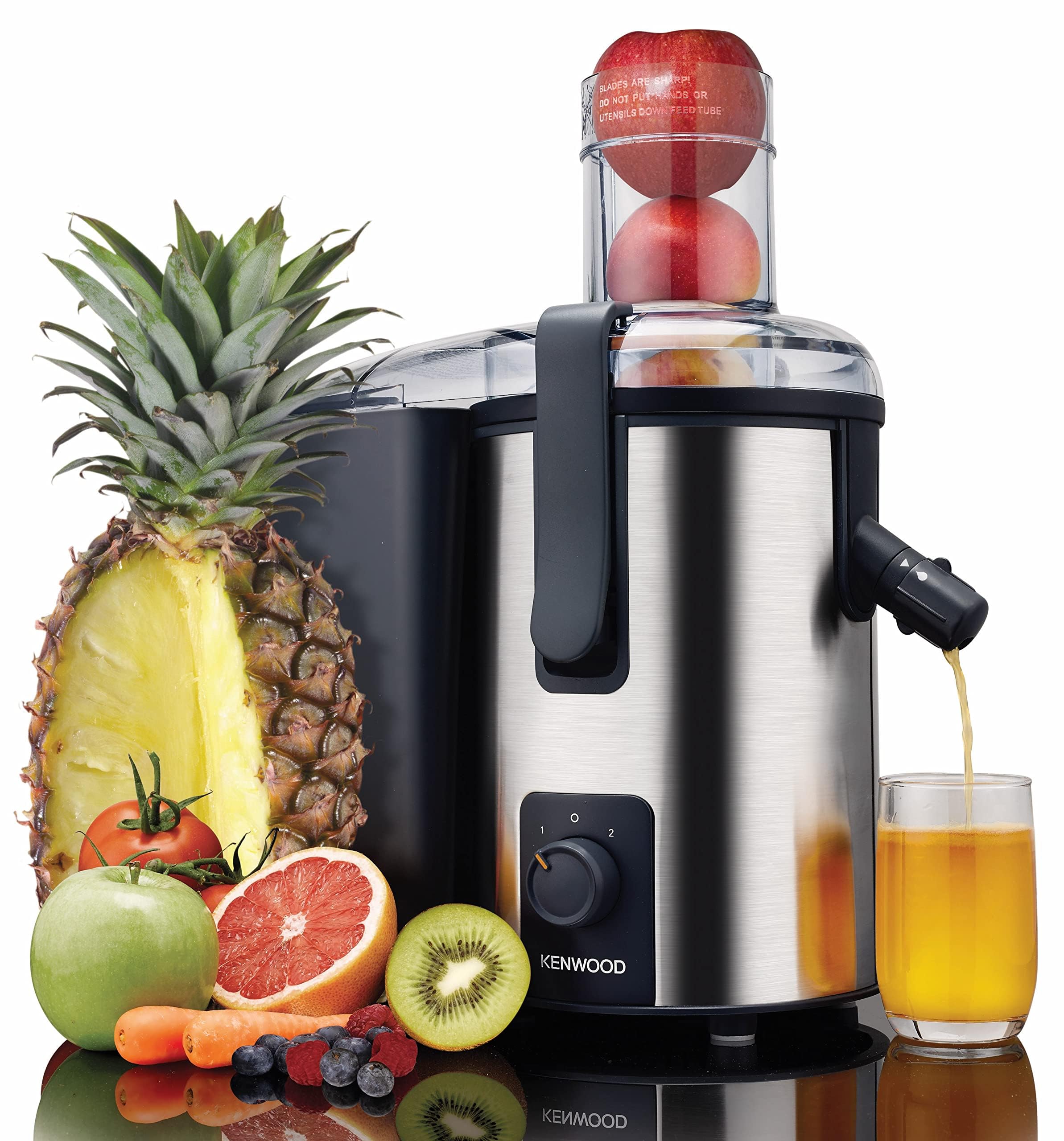 KENWOOD Juicer 700W Stainless Steel Juice Extractor with 75mm Wide Feed Tube, 2 Speed, Transparent Juice Jug, Pulp Container, Anti Drip for Home عصارة من الستانل ستيل بفوهة واسعة 75 ملم و2 سرعات ونظام مضاد للتنقيط من كينوود KENWOOD Juicer 700W Stainless Steel Juice Extractor with 75mm Wide Feed Tube, 2 Speed, Transparent Juice Jug, Pulp Container, Anti Drip for Home عصارة من الستانل ستيل بفوهة واسعة 75 ملم و2 سرعات ونظام مضاد للتنقيط من كينوود